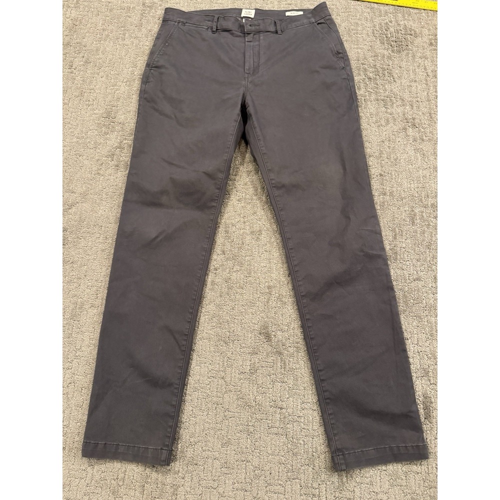 Flint and Tinder Mens Straight Fit Pants Gray Cotton Twill Made in USA 36x34 (X1
